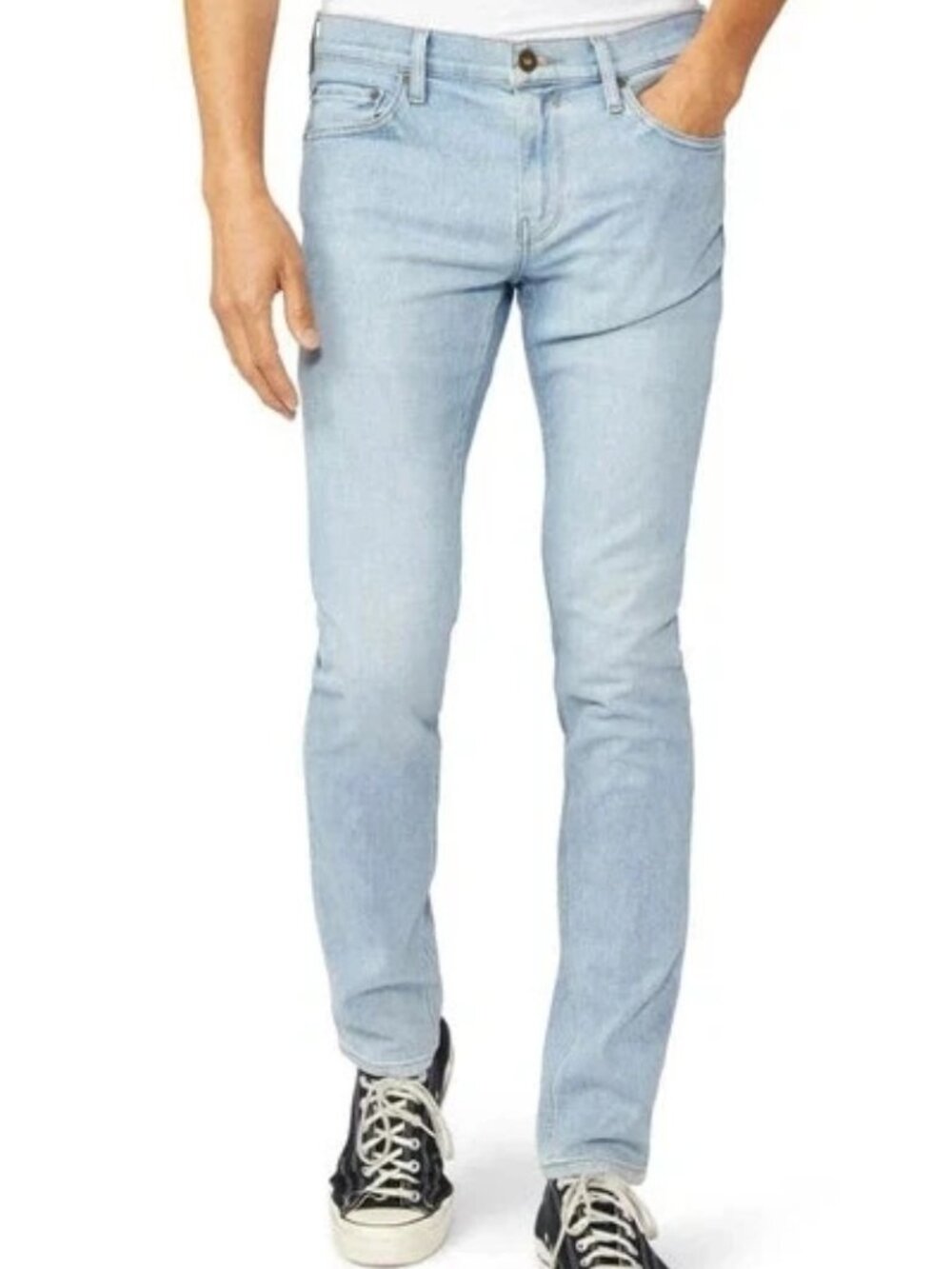 New PAIGE CROFT Skinny Stretch Jeans Vintage Inspired Byers Light Wash 40 (33"L)